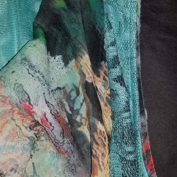 Turquoise sheer/lace dress NWT - Picture 2 of 2